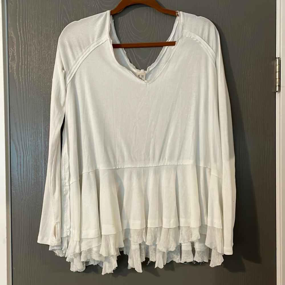 We the free ruffle hem top